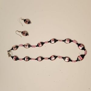 Handmade Beaded Necklace and earrings